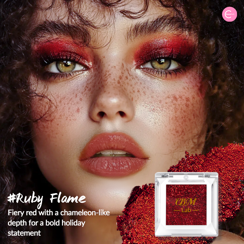 NOIRICORN X @ghoul.in.japan retro glam holiday limited Duochrome Eyeshadow Collection - #Ruby Flame